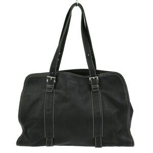 Prada Black Leather Tote Handbag